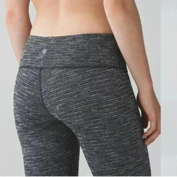 LULULEMON WUNDER UNDER III LOW RISE 28” LEGGINGS COCO PIQUE BLACK WHITE … - Picture 3 of 7